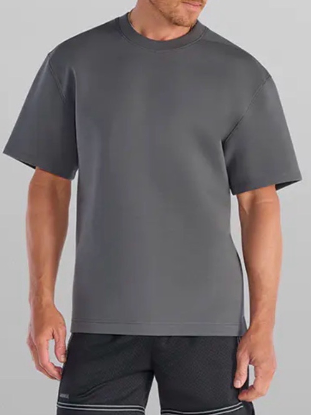 BYLT knit Men's Relaxed Crewneck Short Sleeve Shirt - Gray
